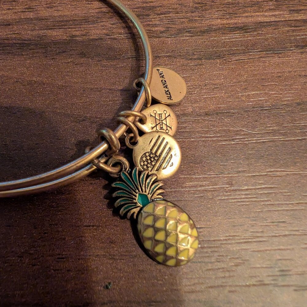 Alex and Ani Pineapple Gold Bracelet